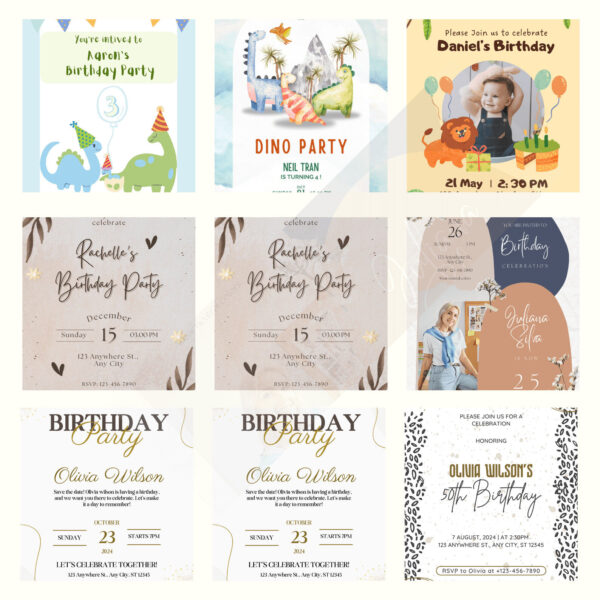 Birthday Invitation Card Bundle
